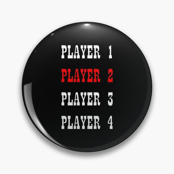 Item preview, Player 2 of Player 4 - Funny multiplayer mode. White and red block typography edition (dark mode) designed and sold by Deegital18.