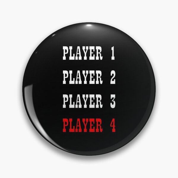 Item preview, Player 4 of Player 4 - Funny multiplayer mode. White and red block typography edition (dark mode) designed and sold by Deegital18.