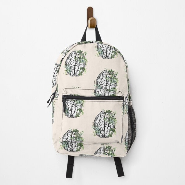 Item preview, Human brain with green leaver eucaliptus, watercolor style designed and sold by Collagedream.