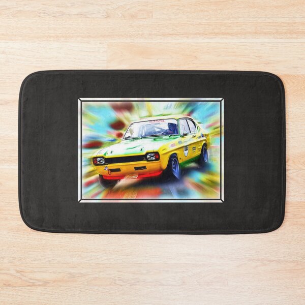Item preview, Ford Capri Yellow Capri on the racetrack designed and sold by DrivenBrand.