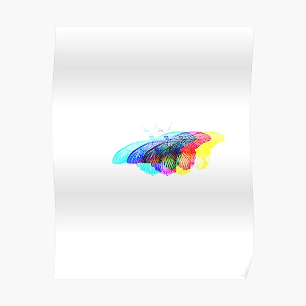 Butterfly Blue Black Poster