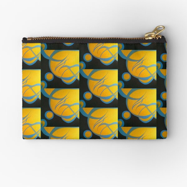 blue and yellow Zipper Pouch