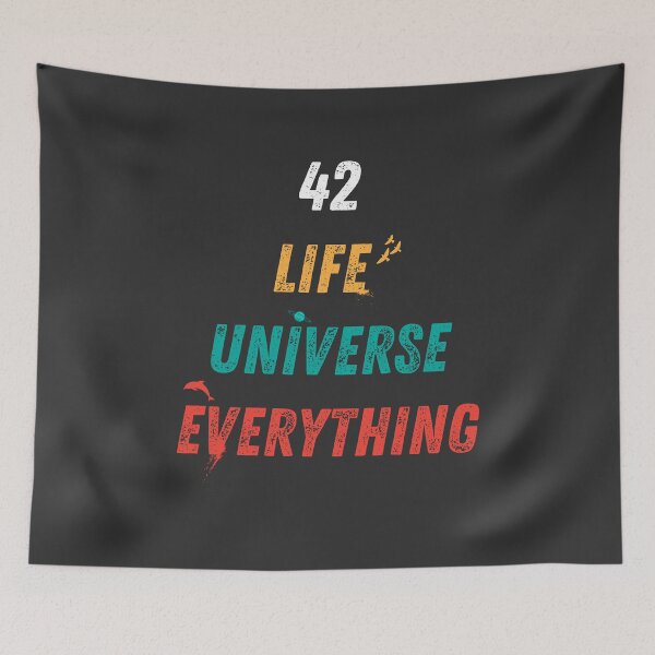 Item preview, Funny 42 Is the Answer Life The Universe Everything Scifi Text Design designed and sold by HighBrowTees.