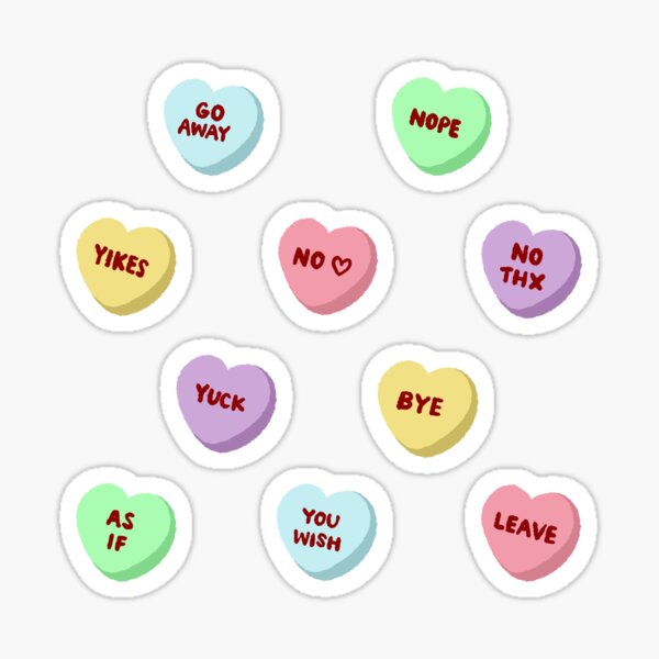 Candy Hearts Sticker Sheet - The Outrage