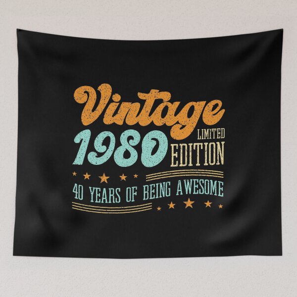 Item preview, Vintage 1980 Limited Edition 40 Years of Being Awesome Top Happy 40th Birthday Party Celebration Cake Blow Candle designed and sold by shirti.