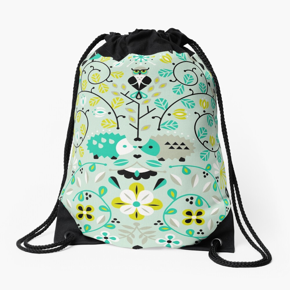 Hedgehog Lovers Drawstring Bag