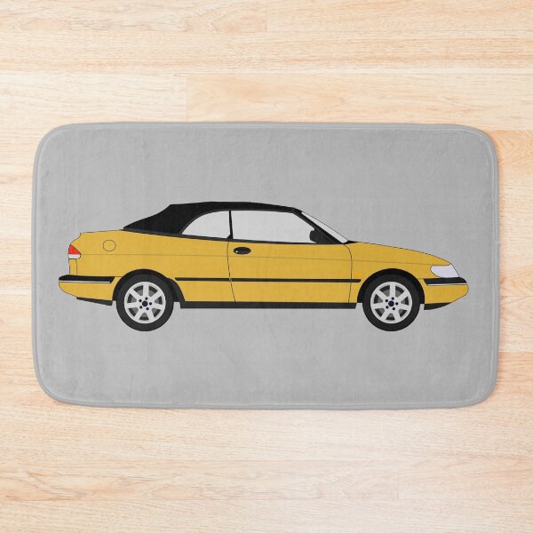 Item preview, Yellow Saab 900 SE Convertible Classic Car designed and sold by RedBubbleBath.