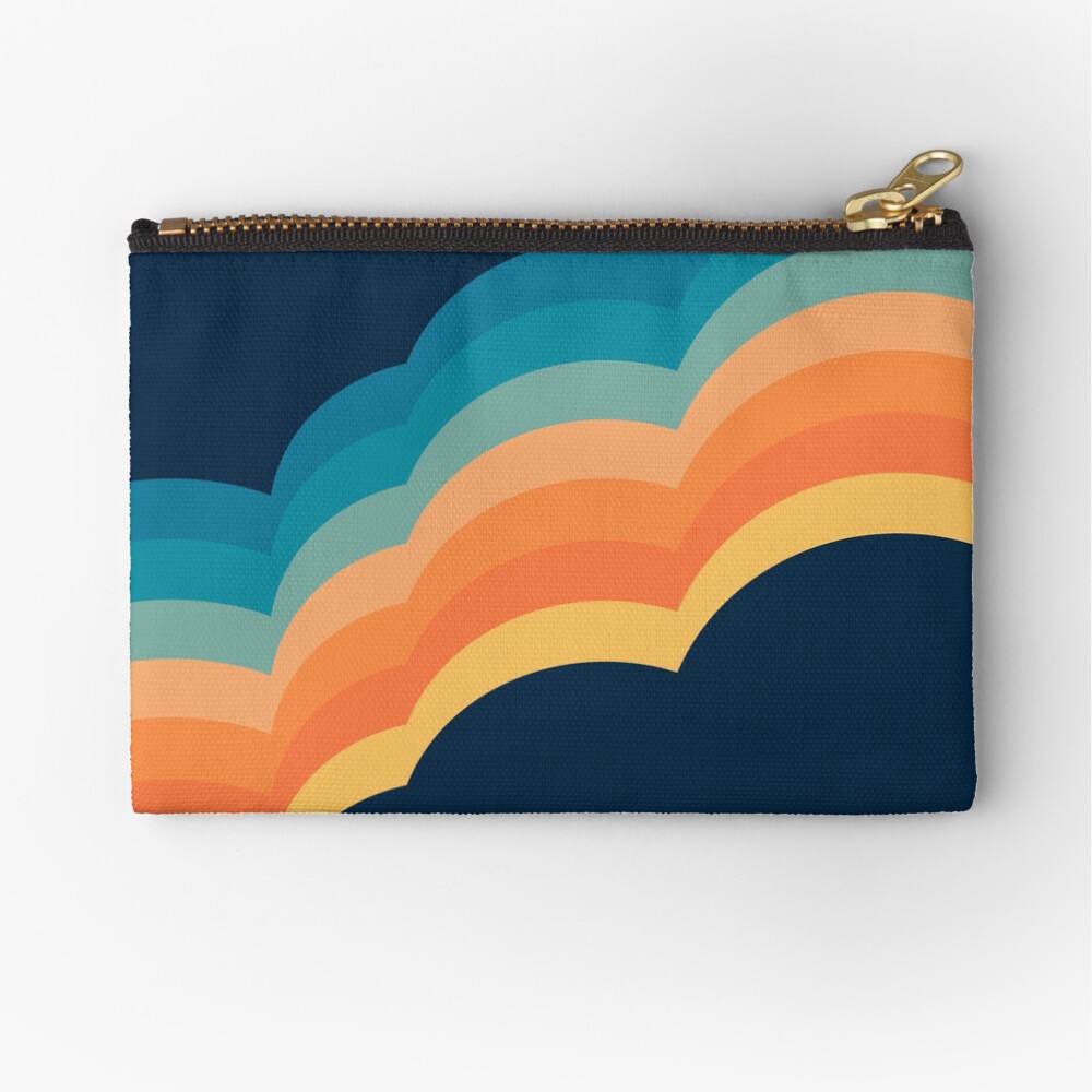 Colorful retro style clouds Zipper Pouch
