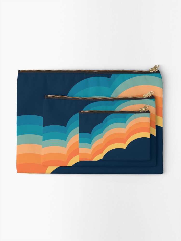 Alternate view of Colorful retro style clouds Zipper Pouch