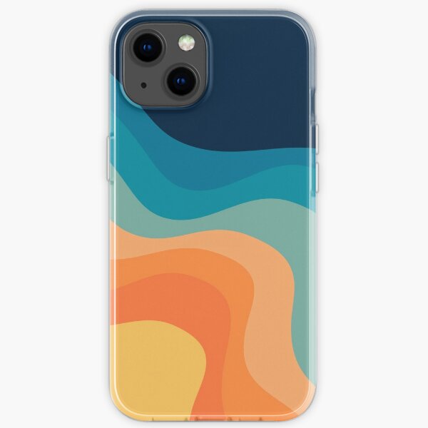 Retro style waves decoration iPhone Soft Case