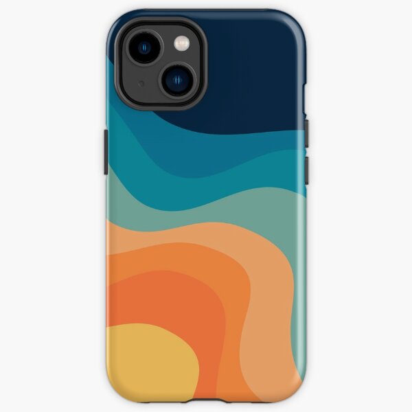 Retro style waves decoration iPhone Tough Case