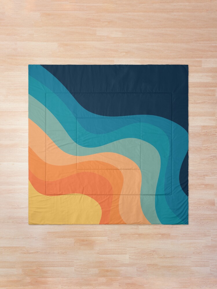 Alternate view of Retro style waves decoration Comforter