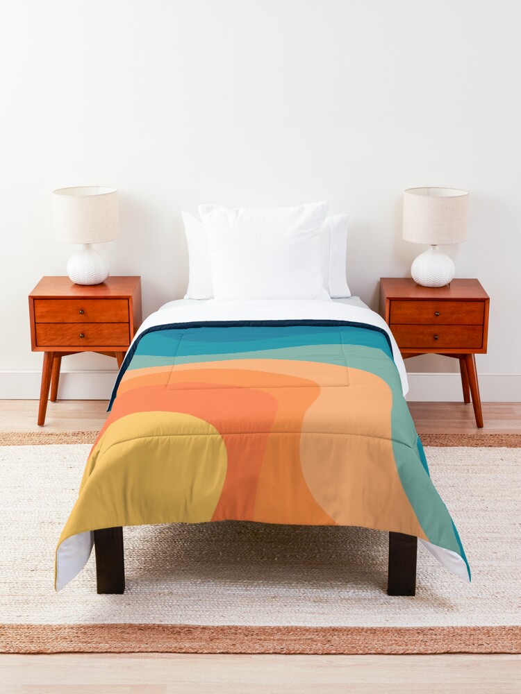 Alternate view of Retro style waves decoration Comforter