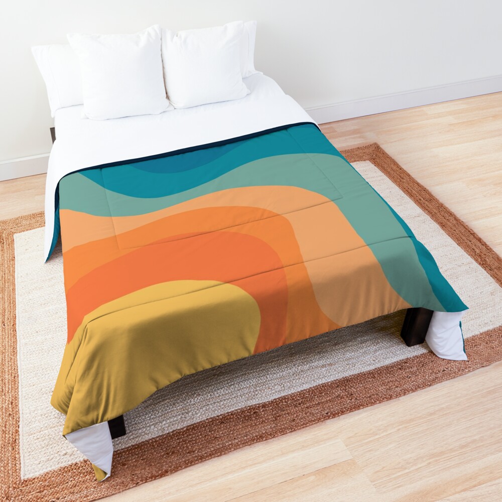 Retro style waves decoration Comforter