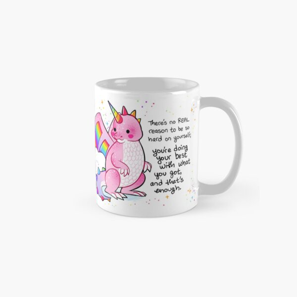 Artikel-Vorschau von „Es gibt keinen WIRKLICHEN Grund, so hart zu sich selbst zu sein“ Pink and Rainbow Dragon, designt und verkauft von thelatestkate.