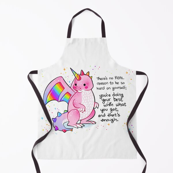 Item preview, "There's no REAL reason to be so hard on yourself" Pink and Rainbow Dragon designed and sold by thelatestkate.