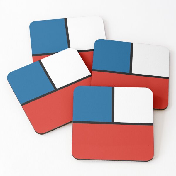 Item preview, Mondrian Tricolor Squares Red Blue And White V designed and sold by rewstudio.
