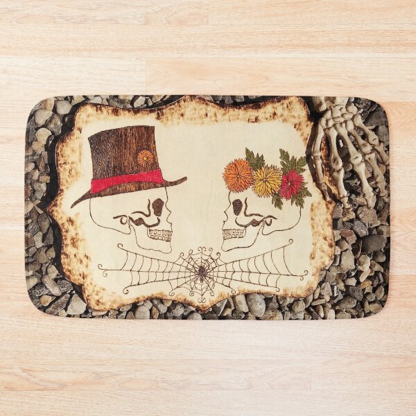 Item preview, skull couple art designed and sold by countrypines.
