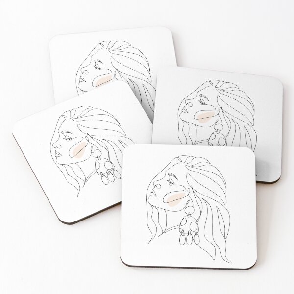 Item preview, Minimal Line Art Woman with Earing Art Print designed and sold by OneLinePrint.