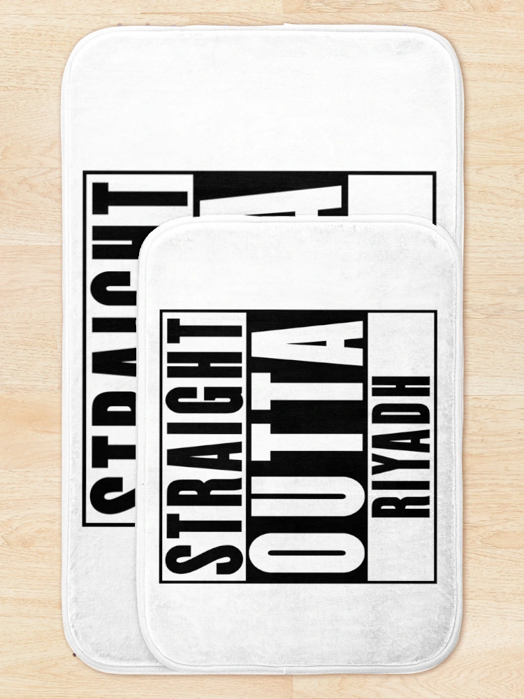 Thumbnail 5 of 6, Bath Mat, Straight Outta Riyadh designed and sold by RandomStuffShop.