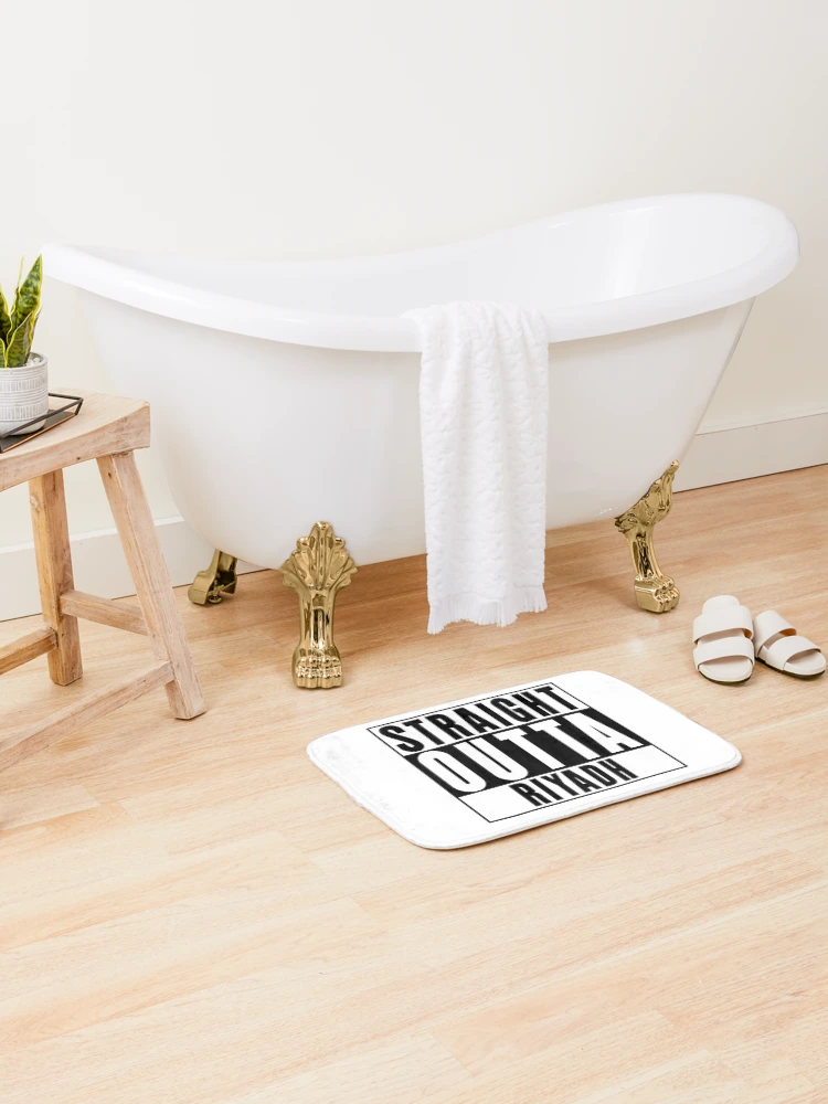 Thumbnail 2 of 6, Bath Mat, Straight Outta Riyadh designed and sold by RandomStuffShop.