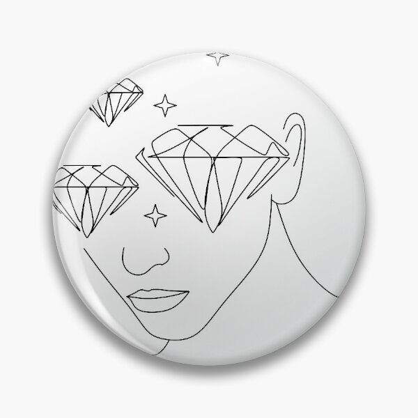 Item preview, Minimal Line Art Woman with Diamonds Art Print designed and sold by OneLinePrint.