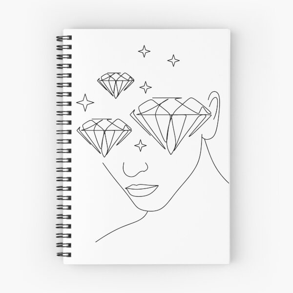 Item preview, Minimal Line Art Woman with Diamonds Art Print designed and sold by OneLinePrint.