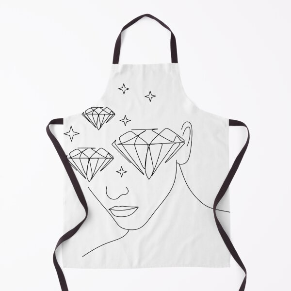 Item preview, Minimal Line Art Woman with Diamonds Art Print designed and sold by OneLinePrint.