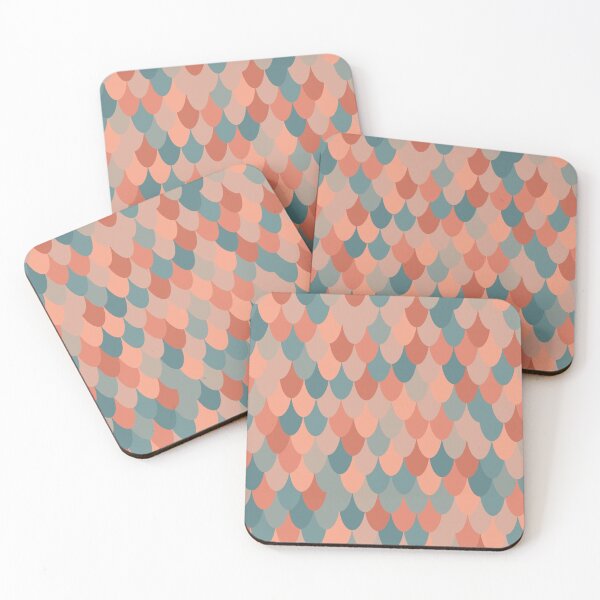 Item preview, Scale pattern - Ocher and cyan designed and sold by Silly Lily.