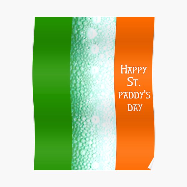  St. Patrick's Day Green Beer Irish Flag Poster