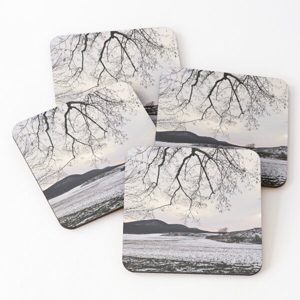 Item preview, Snowy landscape at dusk in Winter at Piliscsev, Hungary designed and sold by Istvan Ocztos.