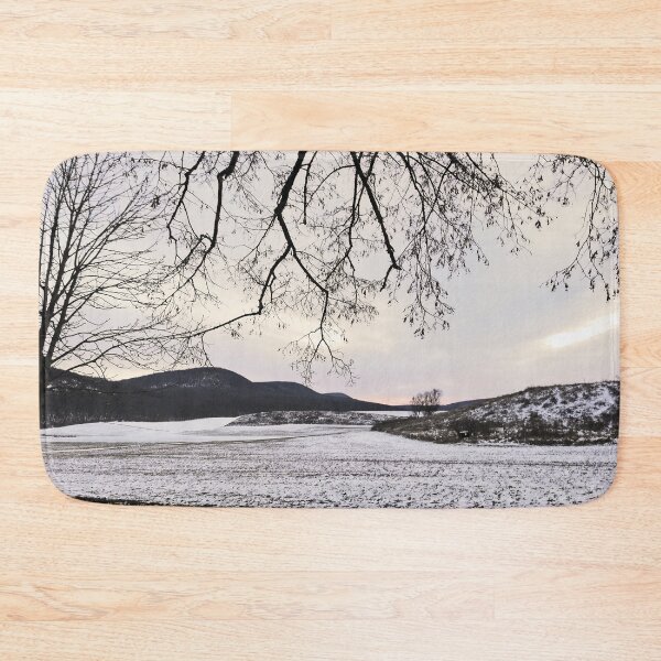 Item preview, Snowy landscape at dusk in Winter at Piliscsev, Hungary designed and sold by Istvan Ocztos.