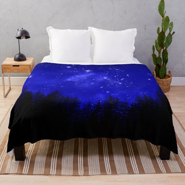 Item preview, Blue Galaxy Forest Night Sky designed and sold by Julie Erin Designs.