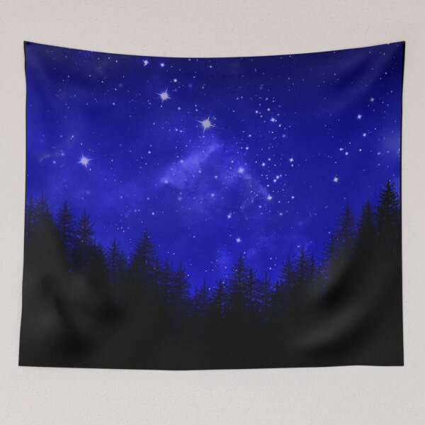 Item preview, Blue Galaxy Forest Night Sky designed and sold by Julie Erin Designs.
