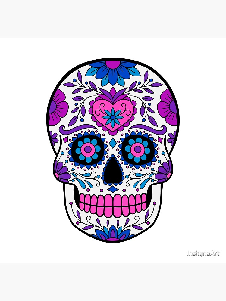 Calavera- Floral Sugar Skull Art Board Print for Sale by