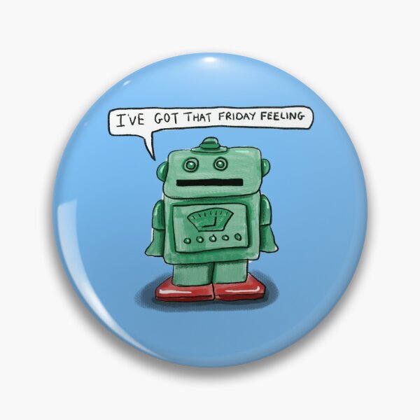 Item preview, Little Green Robot Has Got That Friday Feeling: daily doodle design designed and sold by Hannah's  Doodles.