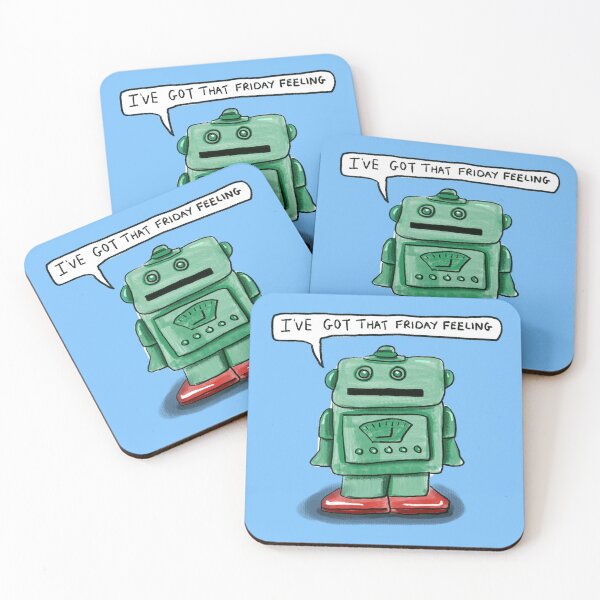 Item preview, Little Green Robot Has Got That Friday Feeling: daily doodle design designed and sold by Hannah's  Doodles.