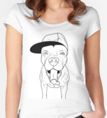 dogs, cute puppy pitbull Women's Fitted Scoop T-Shirt