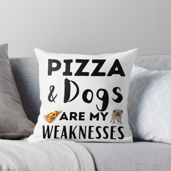 Artikelvorschau, Pizza und Hunde sind meine Schwächen lustiges Pizza-Hundezitat entworfen und verkauft von OneTimeEngineer.