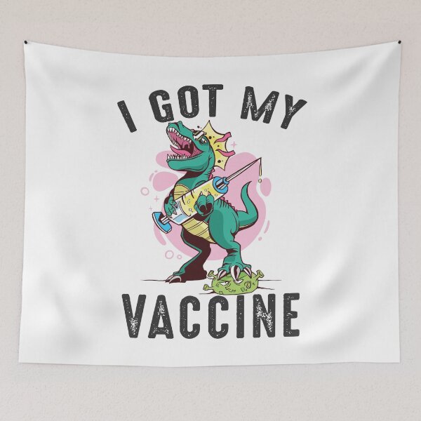 Item preview, Recibí mi vacuna T-rex Vacunado Recibí la vacuna T-rex Kids designed and sold by RandomStuffShop.