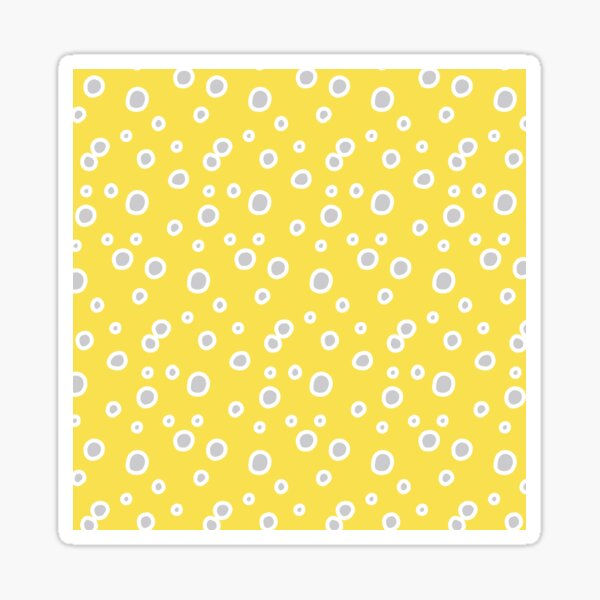 "Dalmatian Dots Pattern, yellow and grey" Sticker for Sale by