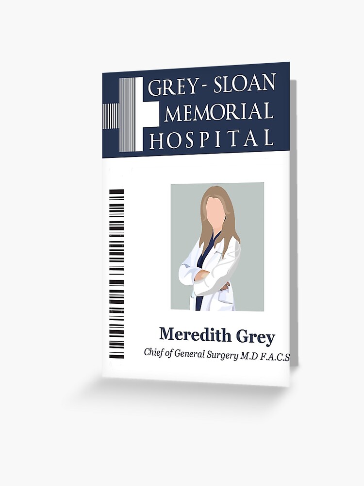 Meredith Grey Greeting Card for Sale by hat247