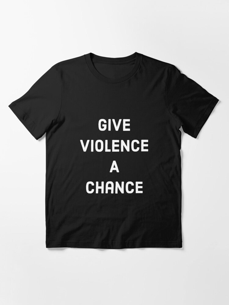 Front black T-shirt for men Give violence a chance