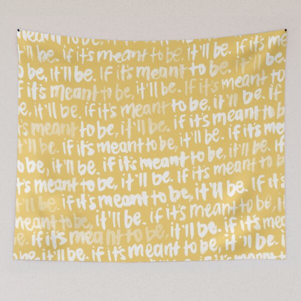 Item preview, If It's Meant To Be, It'll Be // Handlettering Watercolor Pastel Yellow Color // Positive Motivating designed and sold by AEJdesign.
