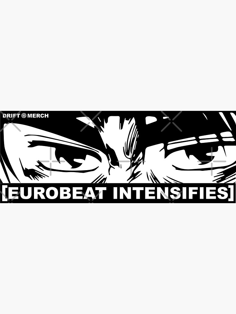 Thumbnail 3 of 3, Sticker, EUROBEAT INTENSIFIES Drifting Anime Manga Character designed and sold by driftmerch.