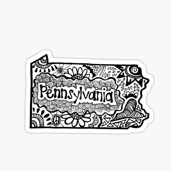 Pennsylvania State Zentangle Sticker