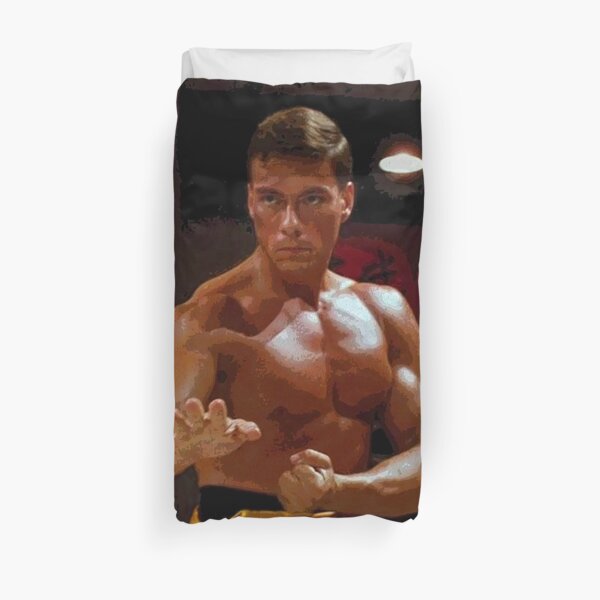 Jean Claude van Damme fighting in the Bloodsport kumite abstract Duvet Cover