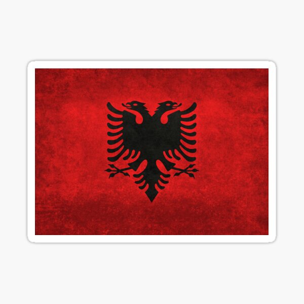 Neu und OVP Albanien Sturmfeuerzeug mit Albanischer Flagge 