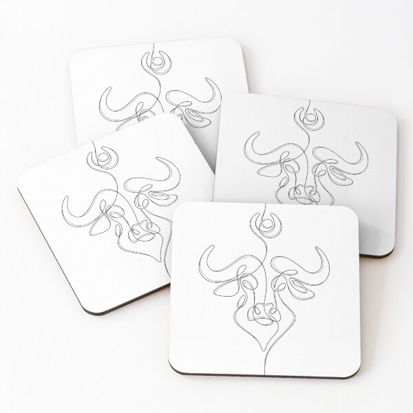 Item preview, Minimalistic Continuous Line Bull Portrait (black line on white background) designed and sold by lissantee.
