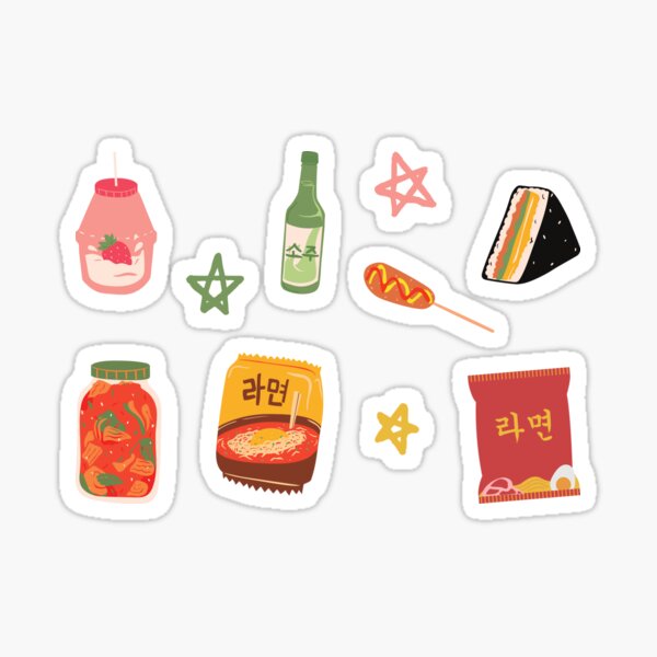 korean food stickers redbubble